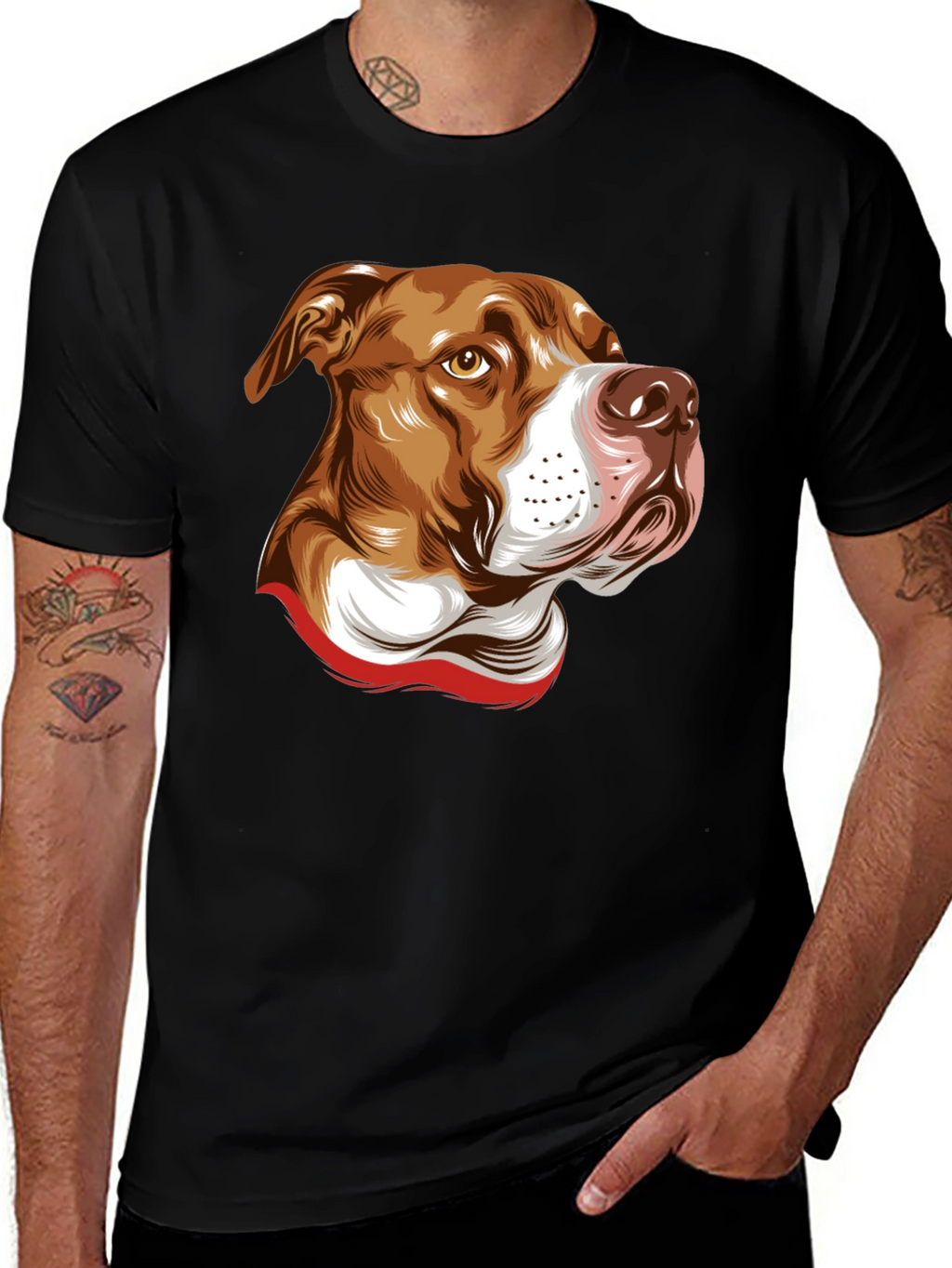 Pit Bull Graphic Tee - Black Cotton Blend