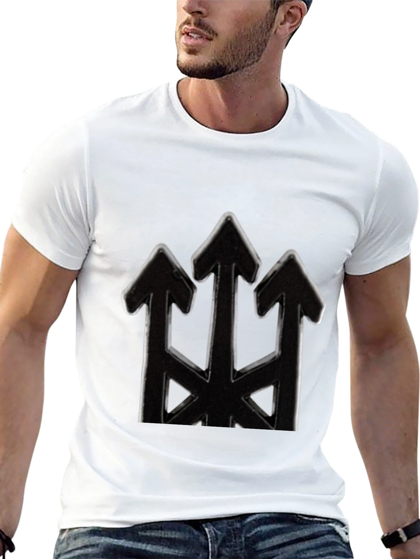 Mens Black Arrow Trident Graphic Tee