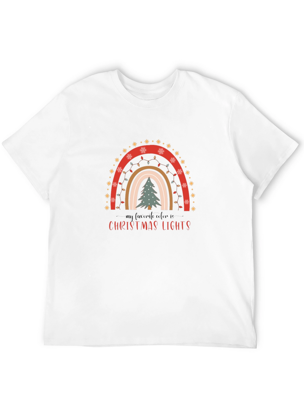 Christmas Lights Rainbow Graphic Tee