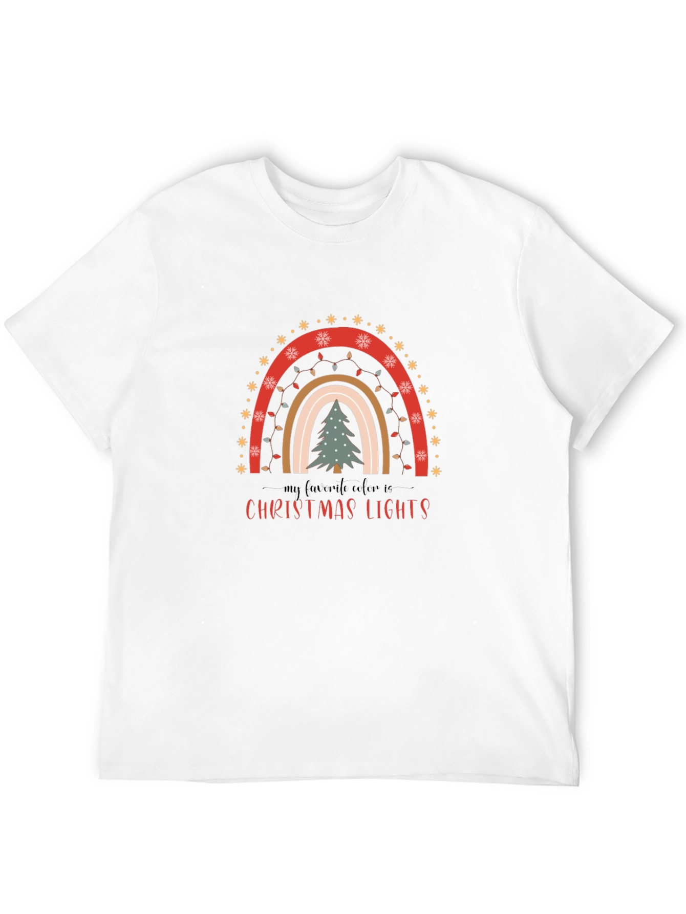 Christmas Lights Rainbow Graphic Tee