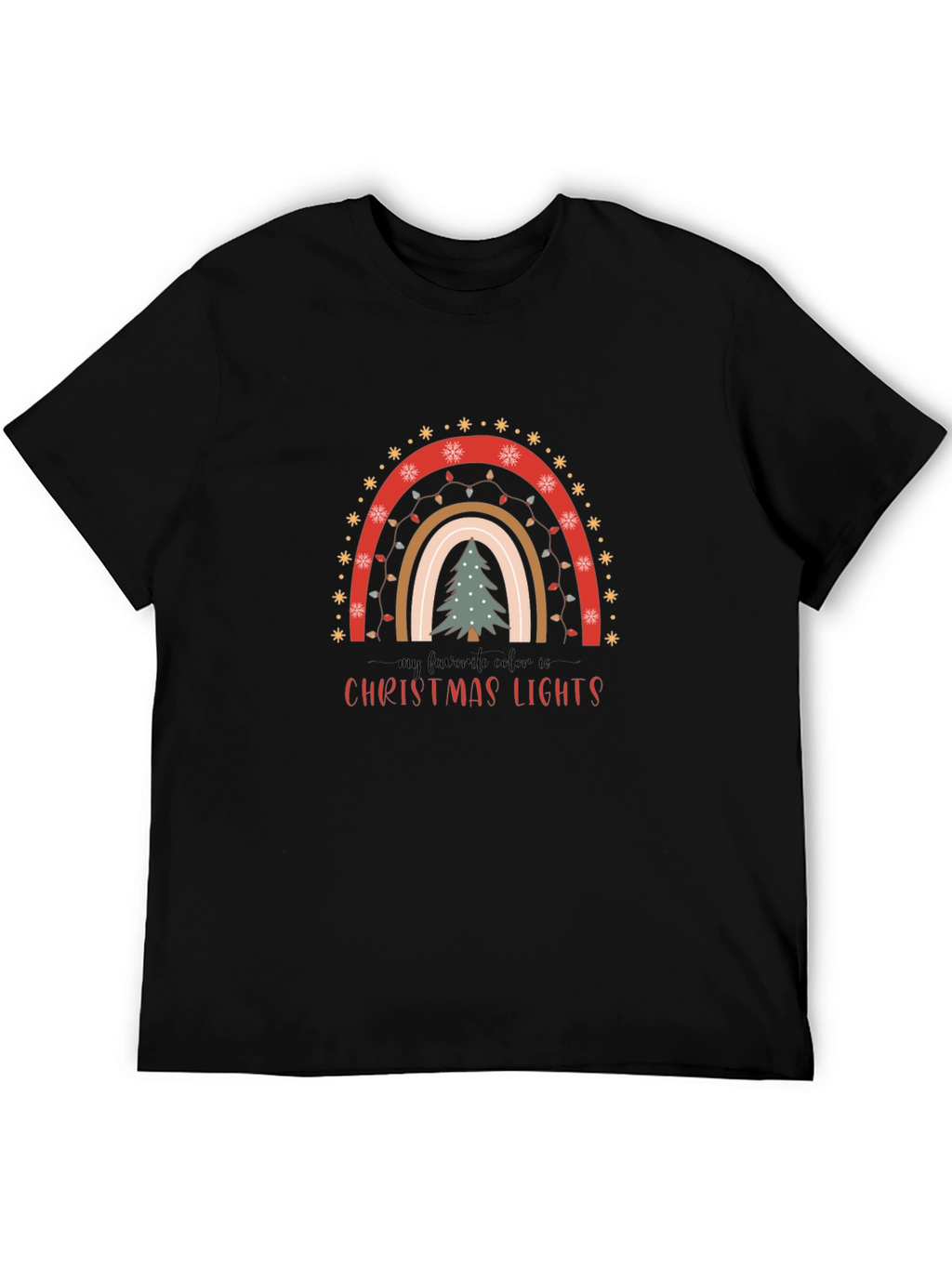 Christmas Lights Rainbow Graphic Tee