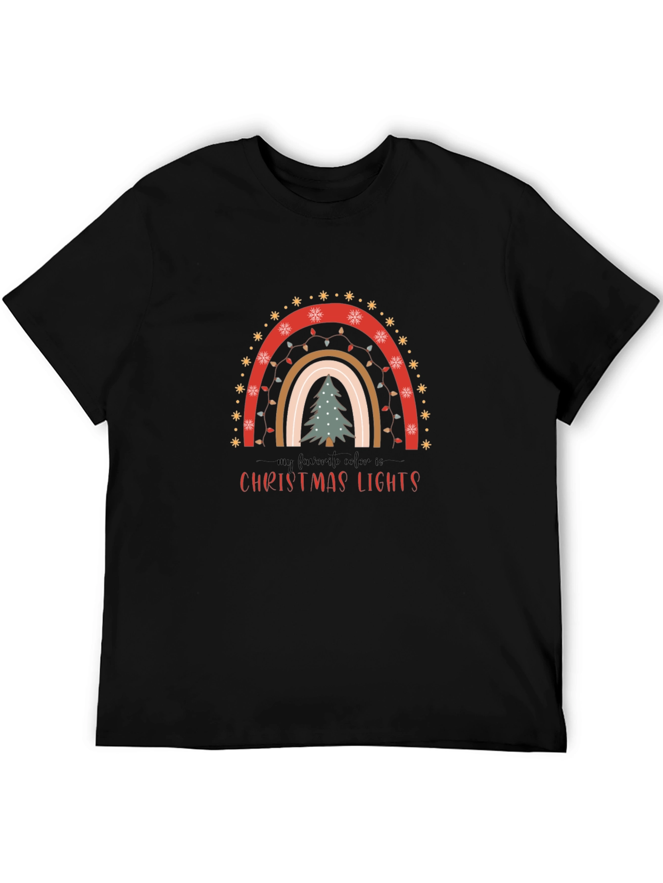 Christmas Lights Rainbow Graphic Tee