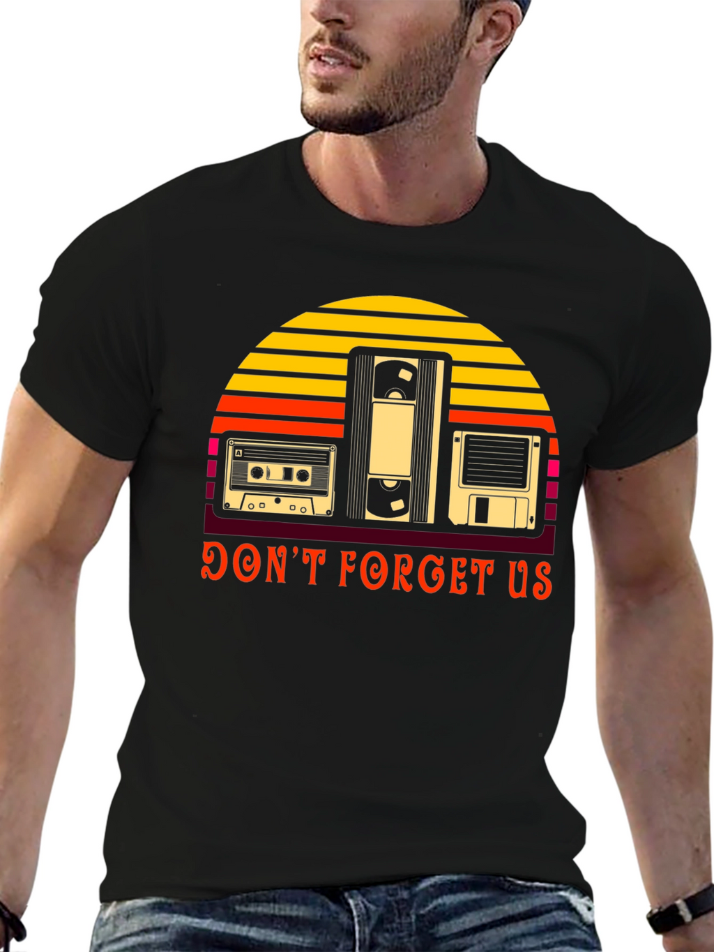 Retro Media Graphic T-Shirt - Dont Forget Us