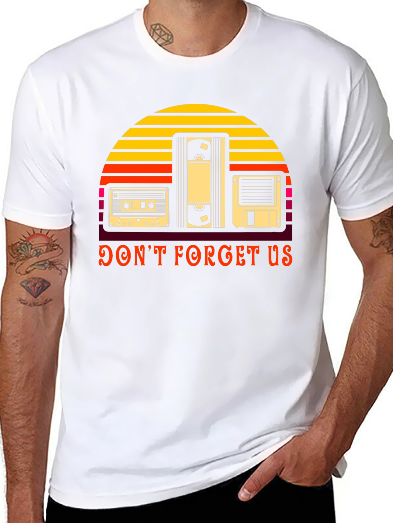 Retro Media Graphic T-Shirt - Dont Forget Us