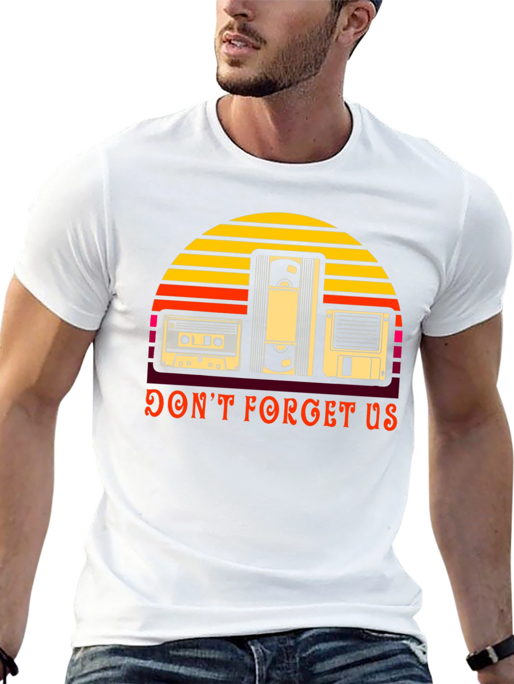 Retro Media Graphic T-Shirt - Dont Forget Us