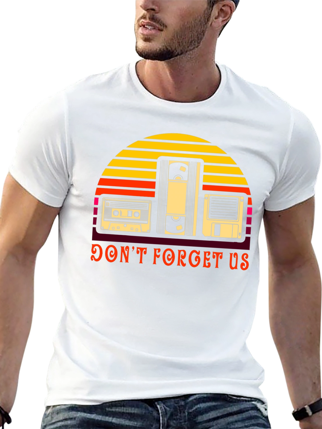 Retro Media Graphic T-Shirt - Dont Forget Us