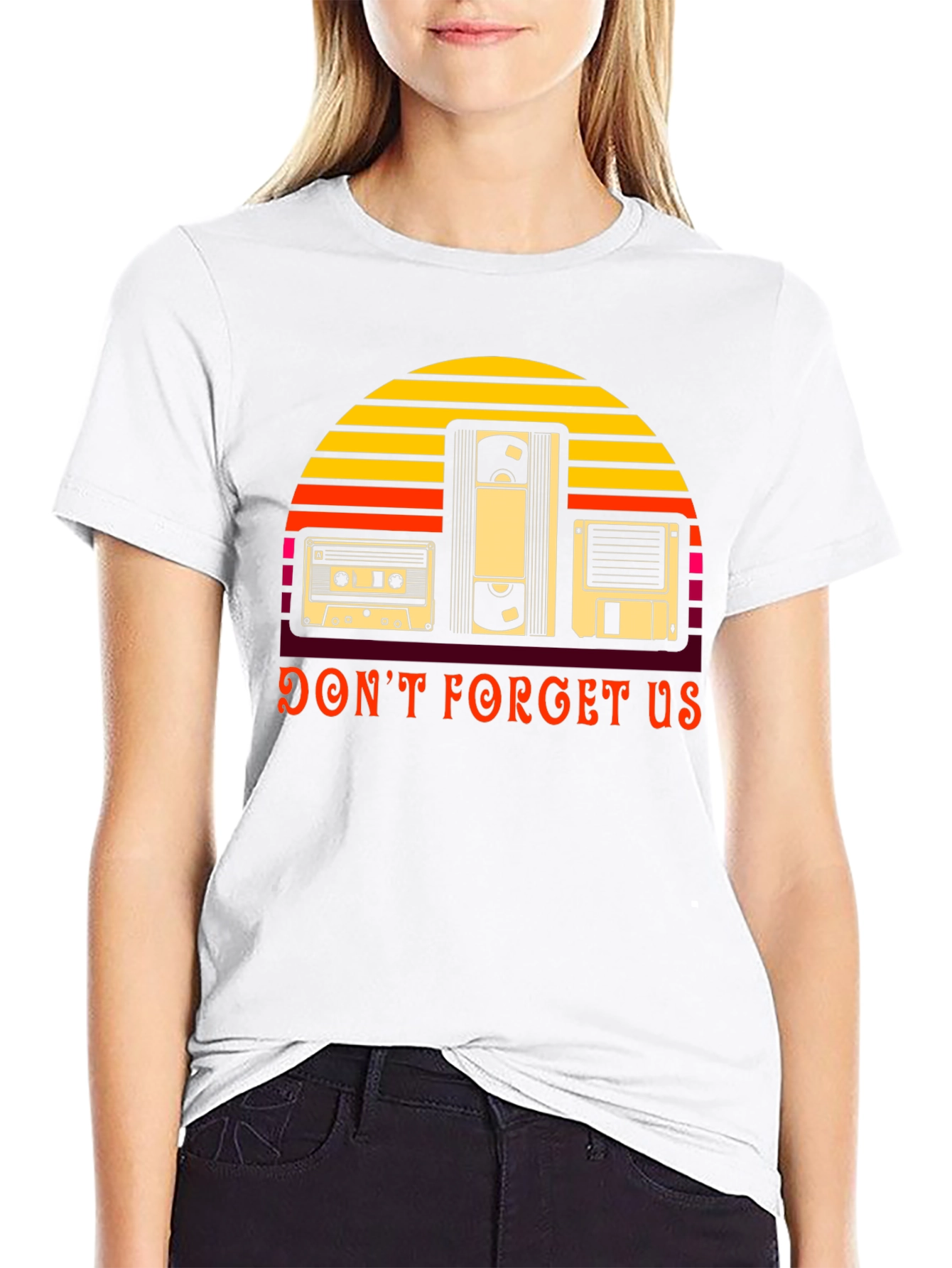 Retro Media Graphic T-Shirt - Dont Forget Us