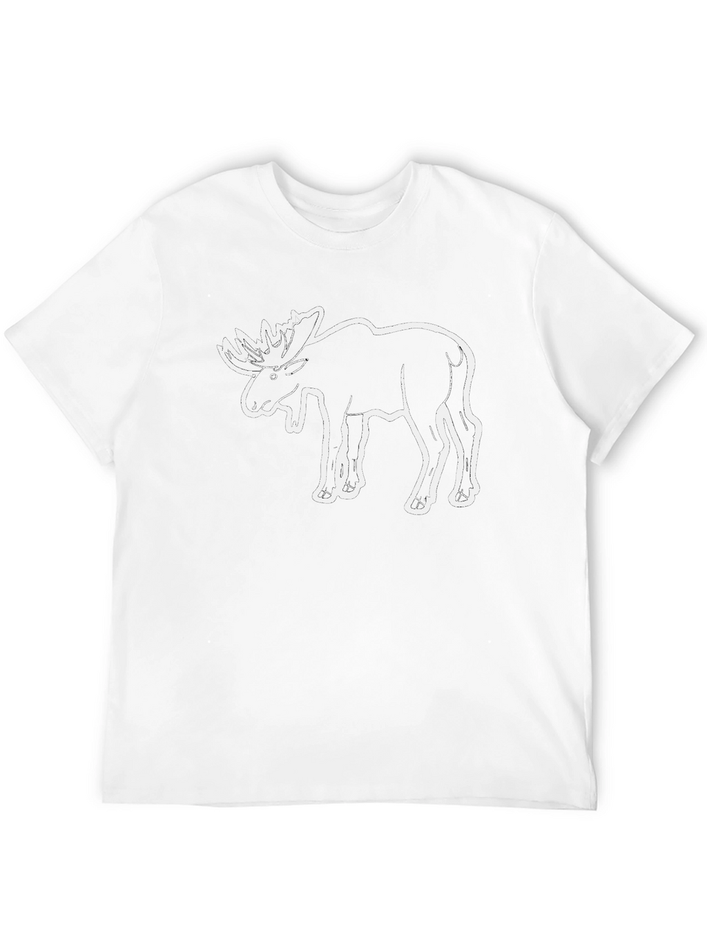 Moose Graphic Tee - Black Cotton Casual T-Shirt