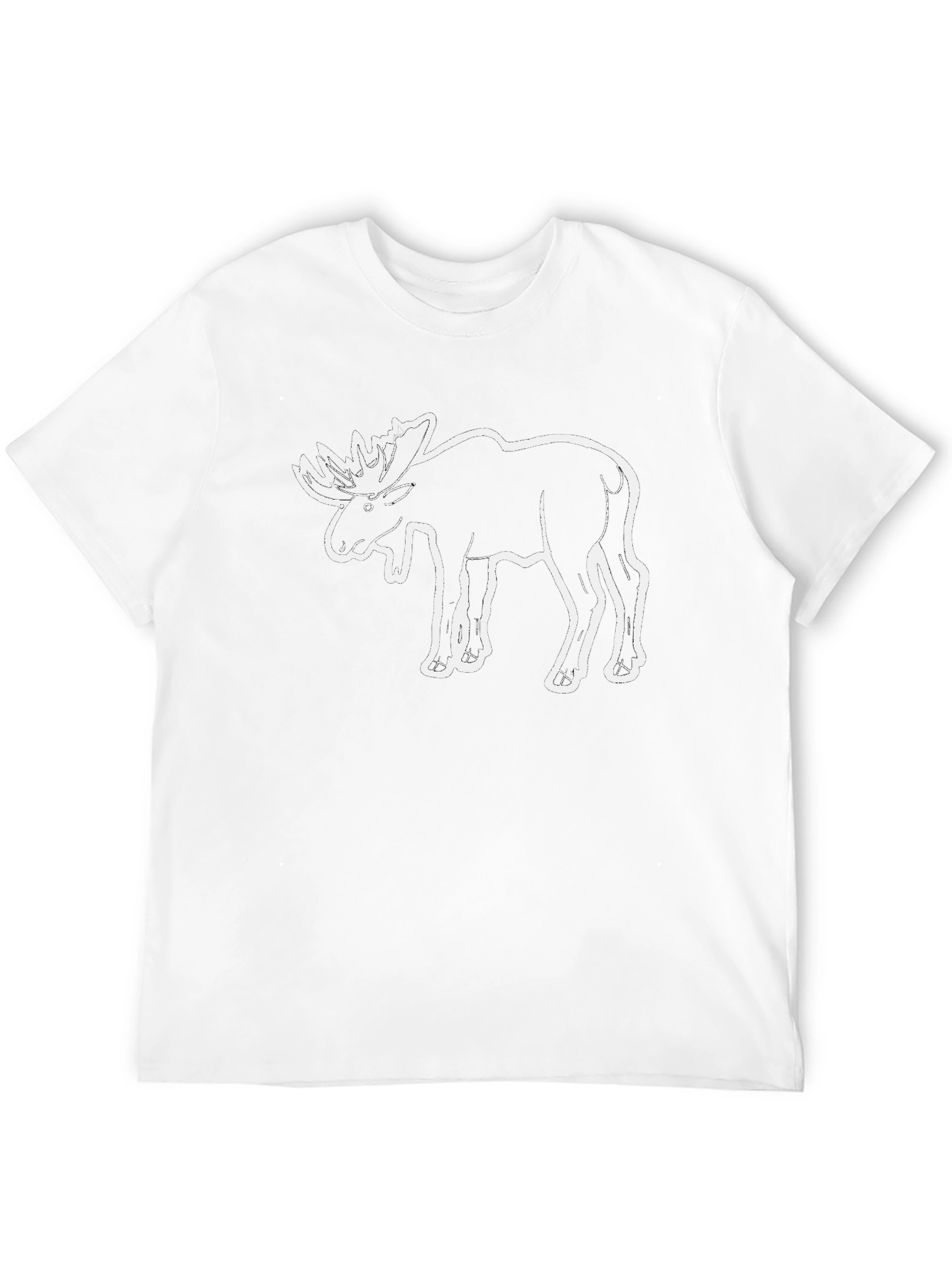 Moose Graphic Tee - Black Cotton Casual T-Shirt