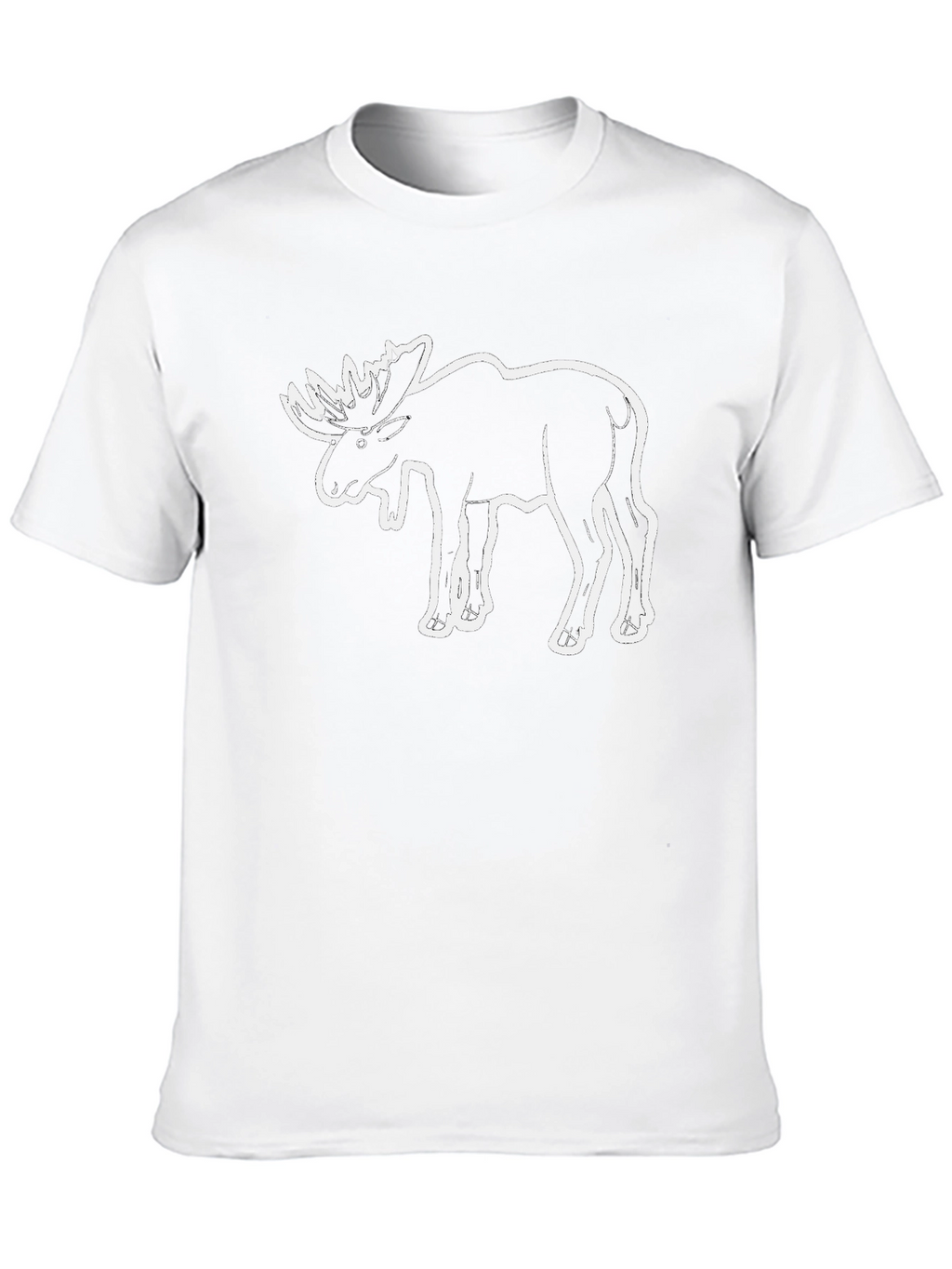 Moose Graphic Tee - Black Cotton Casual T-Shirt