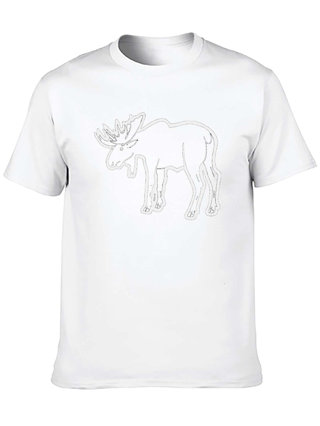 Moose Graphic Tee - Black Cotton Casual T-Shirt