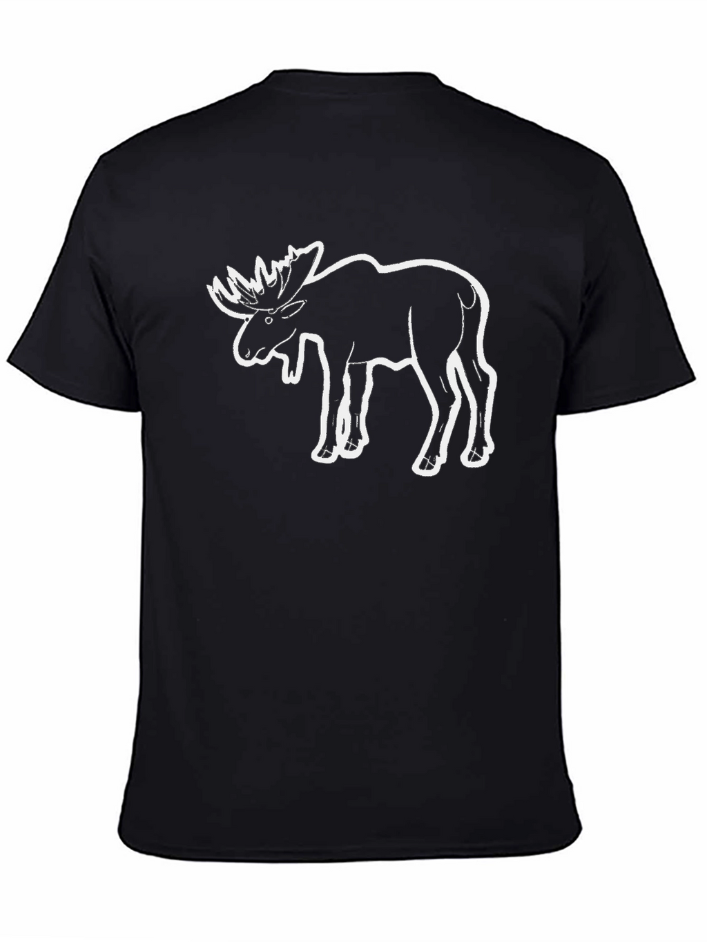 Moose Graphic Tee - Black Cotton Casual T-Shirt