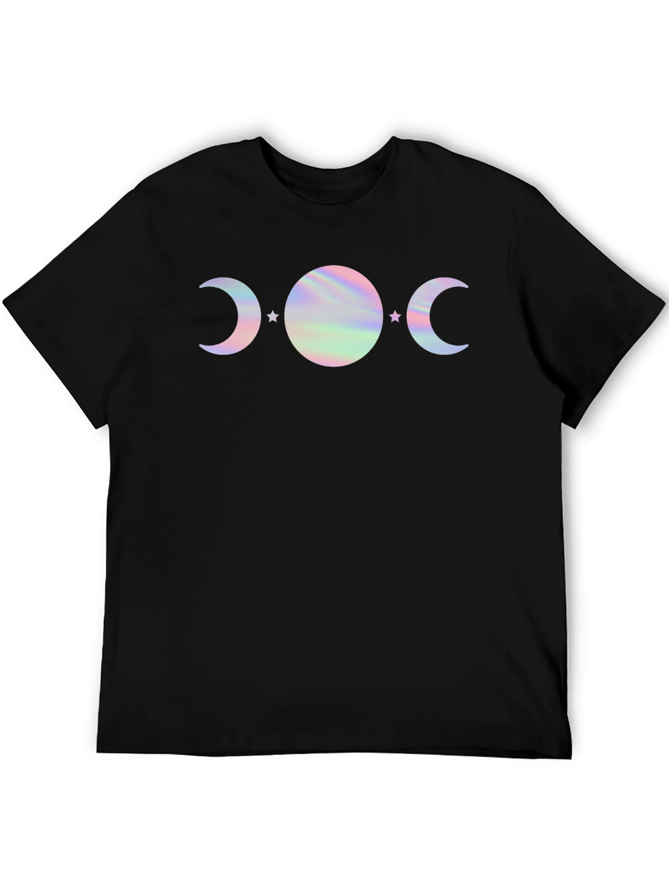Mystic Moon Phases Graphic Tee - Holographic Design