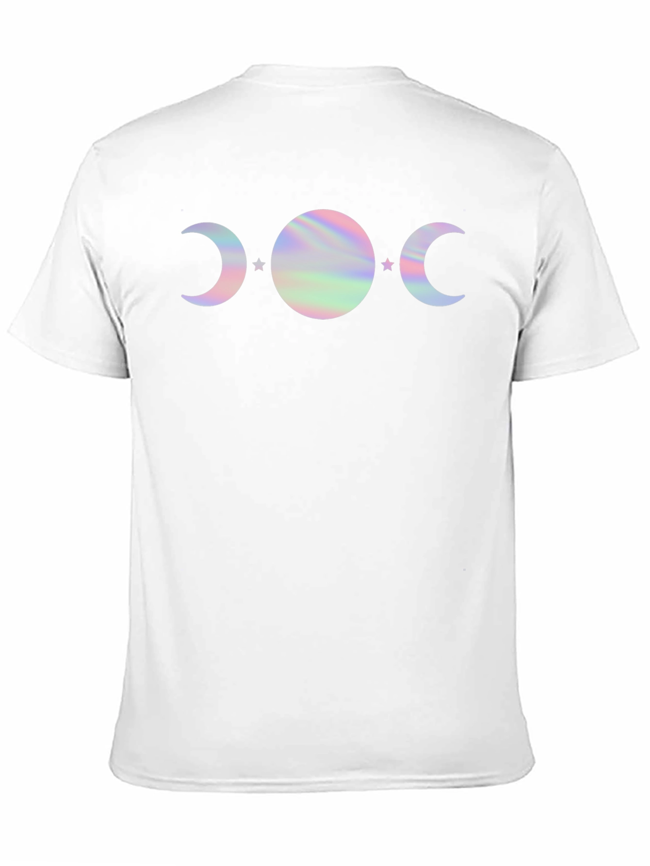 Mystic Moon Phases Graphic Tee - Holographic Design