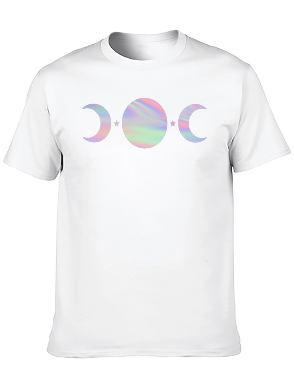 Mystic Moon Phases Graphic Tee - Holographic Design