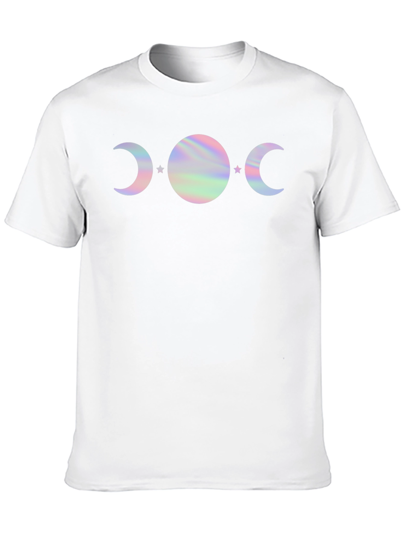 Mystic Moon Phases Graphic Tee - Holographic Design