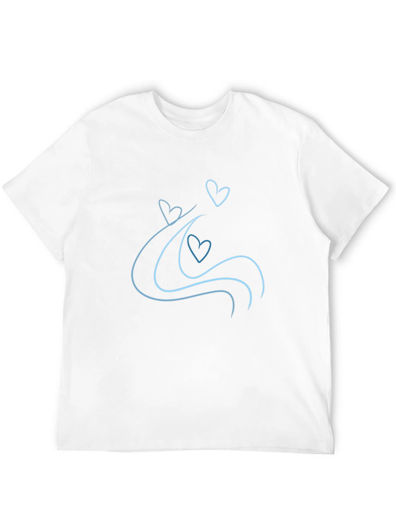 Heart Wave Black Tee - Minimalist Design