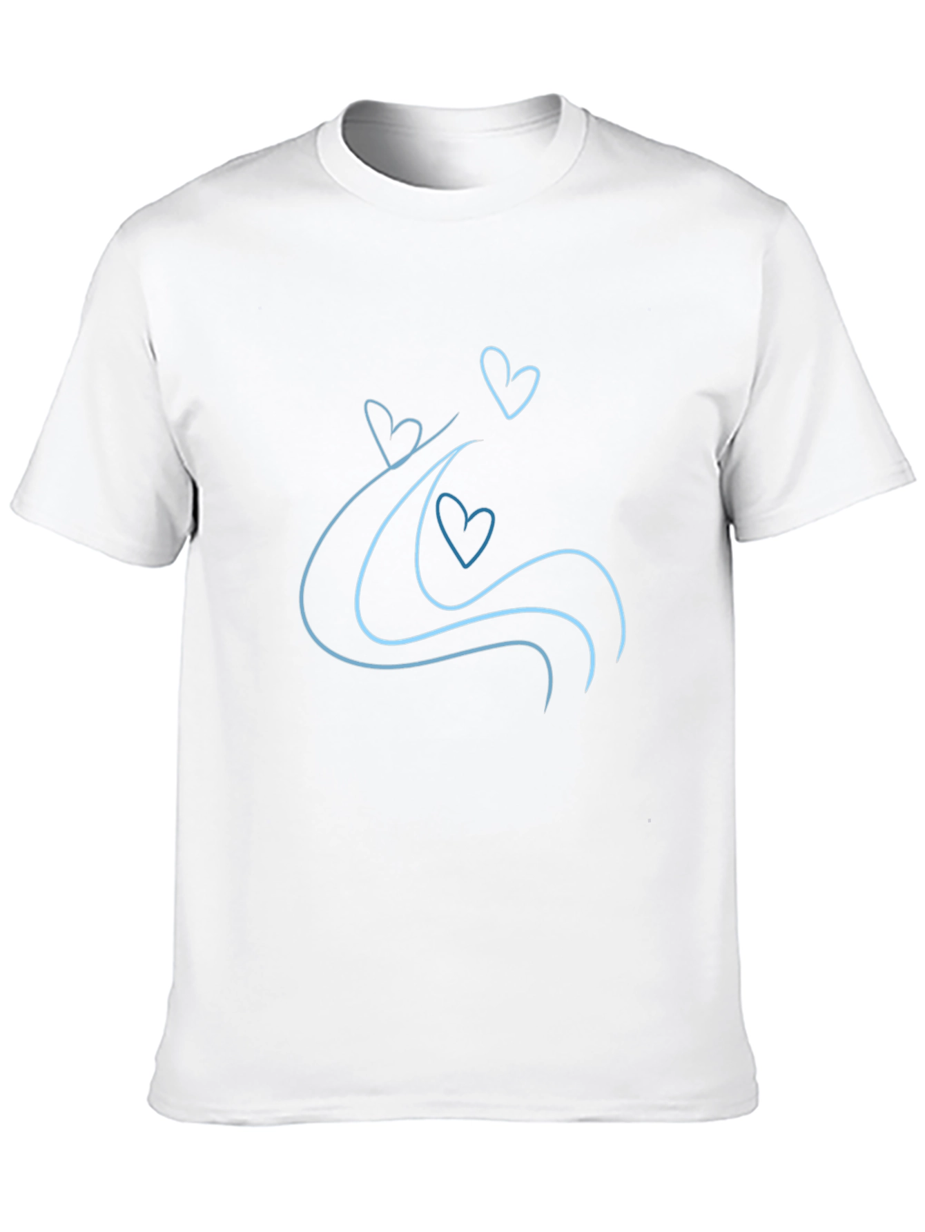 Heart Wave Black Tee - Minimalist Design