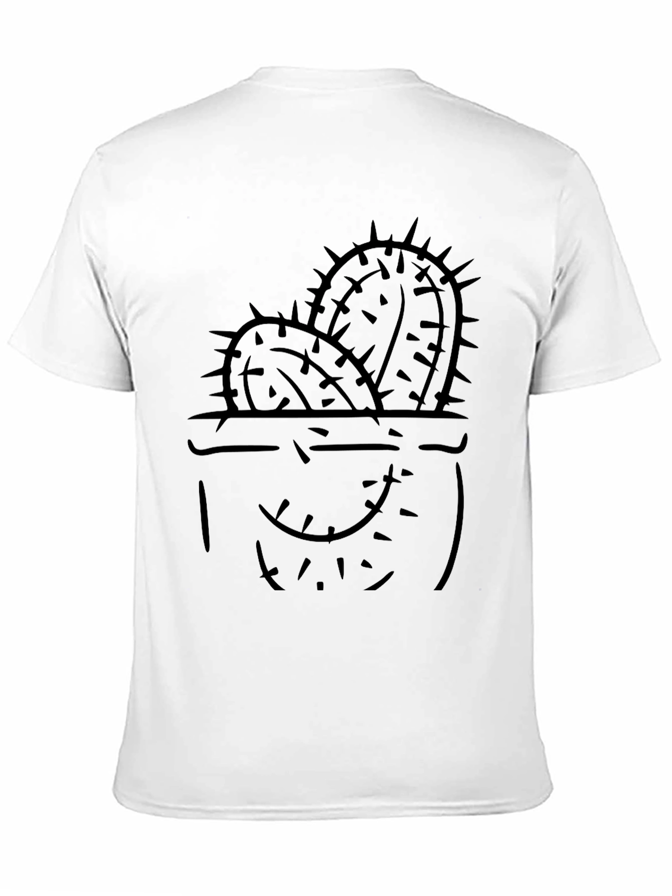 Cactus Graphic Tee - Black Cotton Casual Shirt