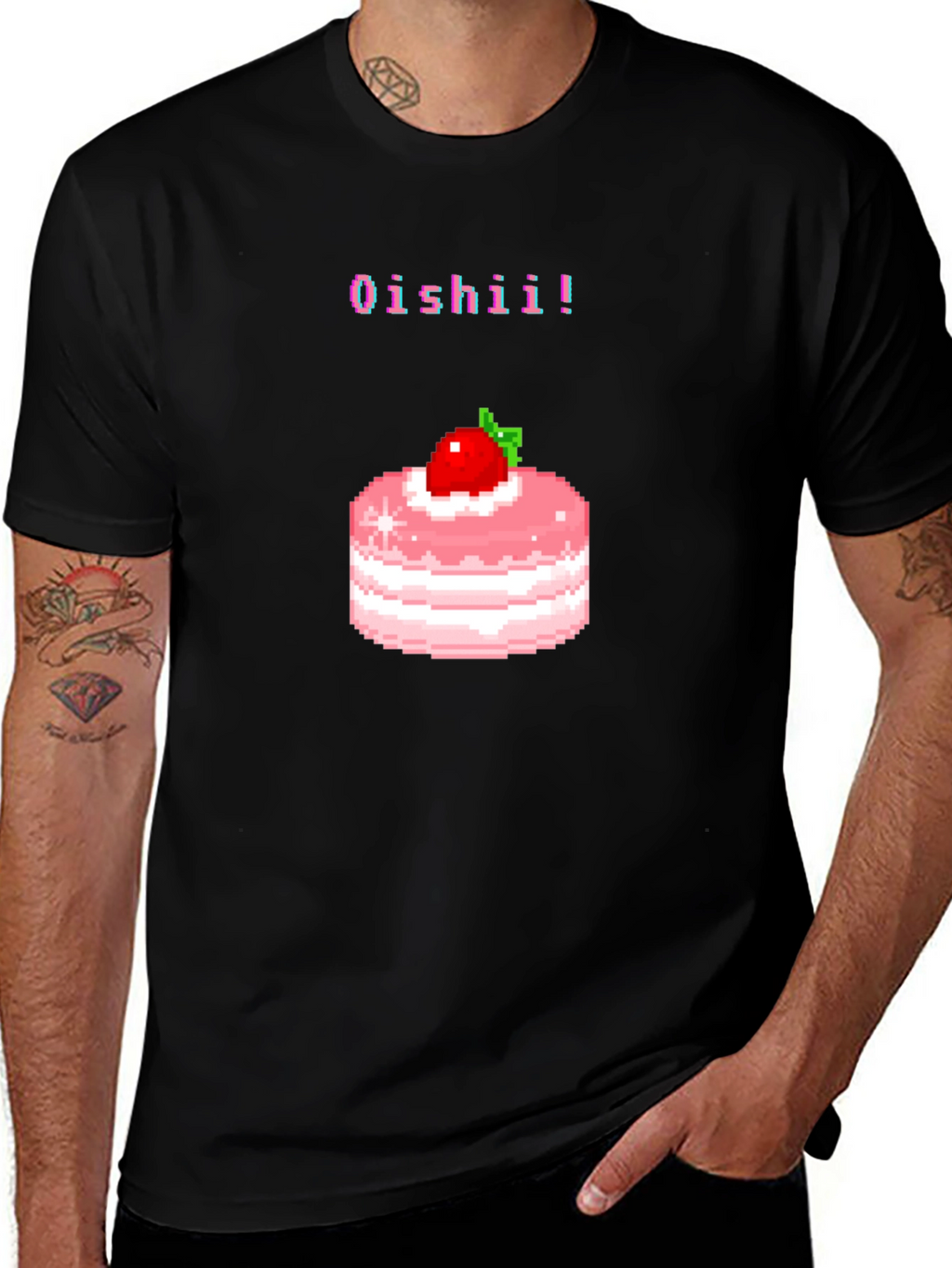 Pixel Art Cake Graphic Tee - Oishii! T-Shirt