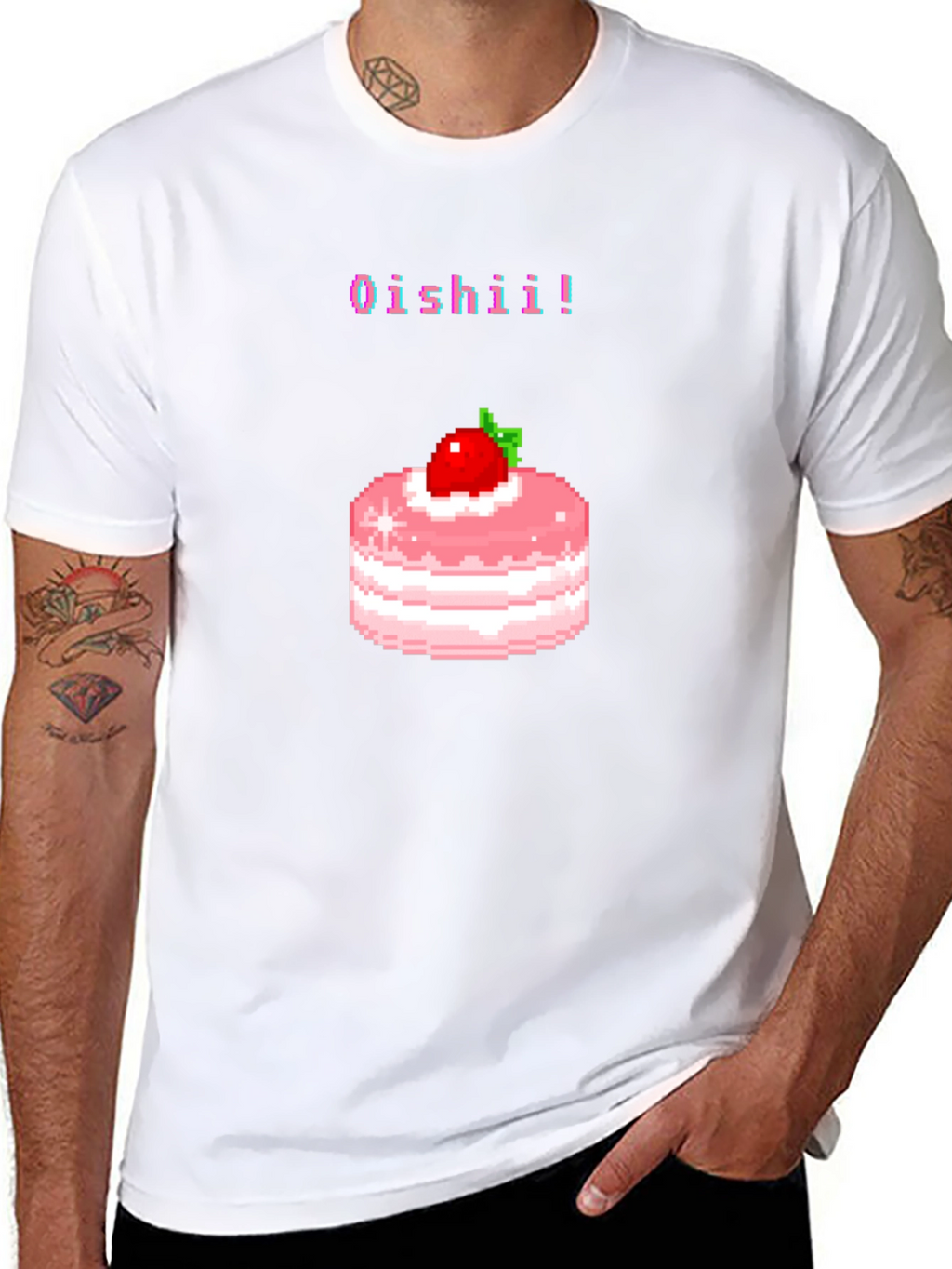 Pixel Art Cake Graphic Tee - Oishii! T-Shirt