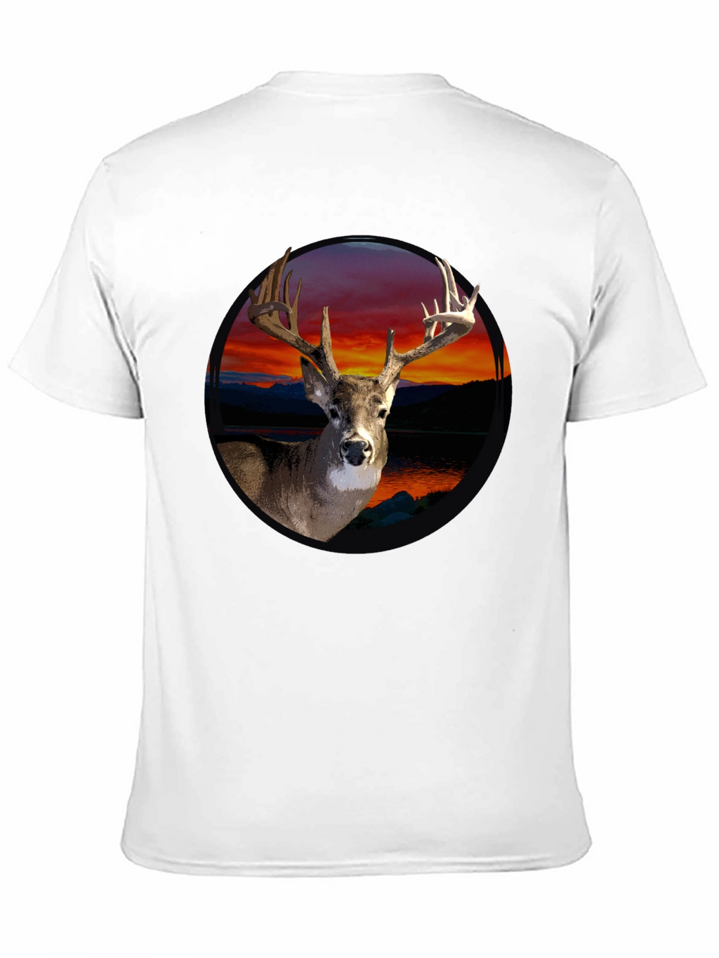Deer Sunset Graphic Tee - Mens Black T-Shirt