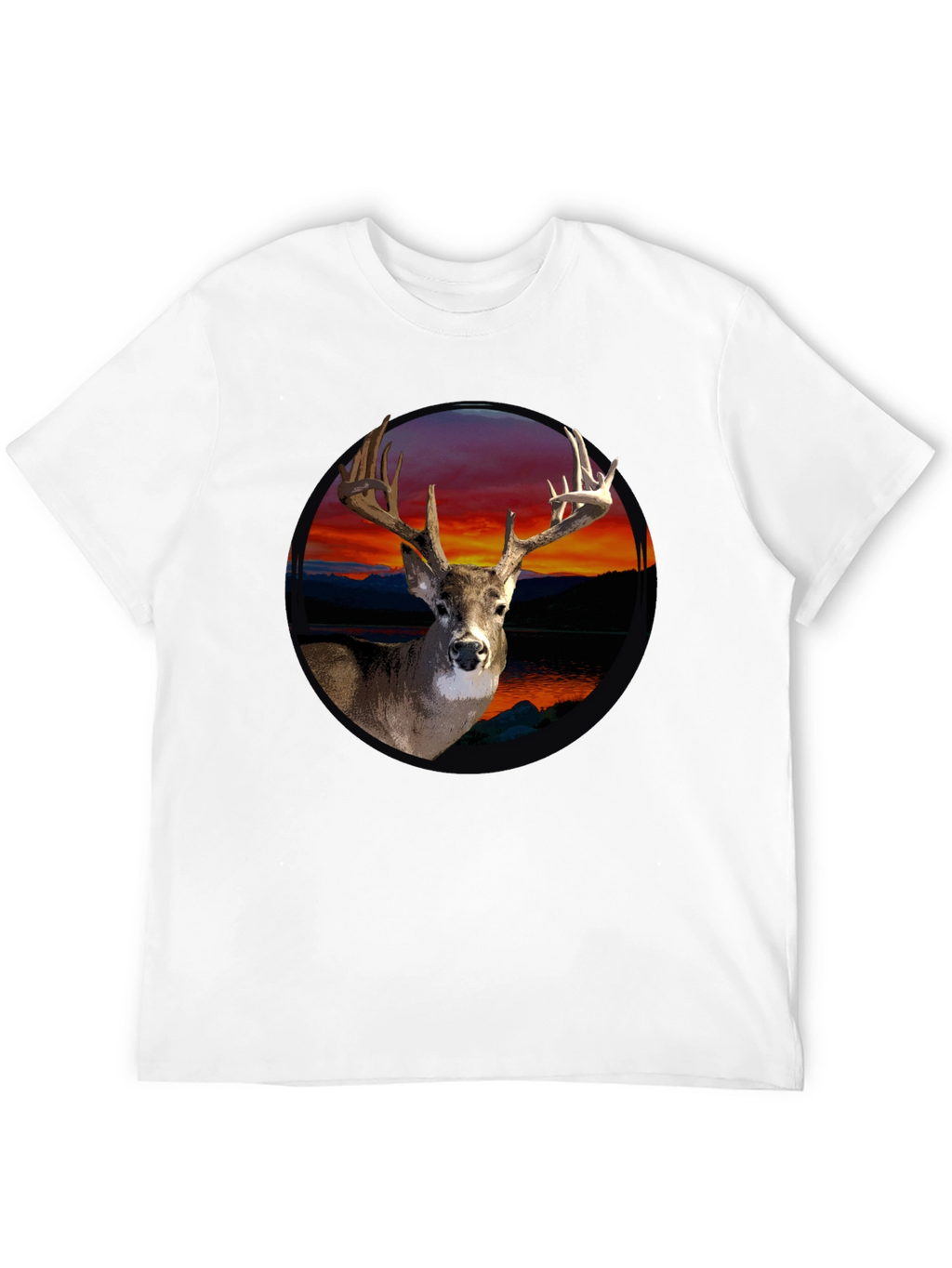 Deer Sunset Graphic Tee - Mens Black T-Shirt
