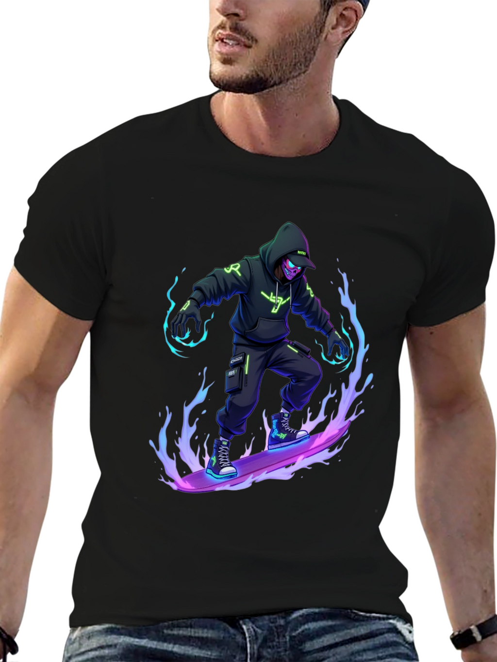 Cyberpunk Rider Black T-Shirt