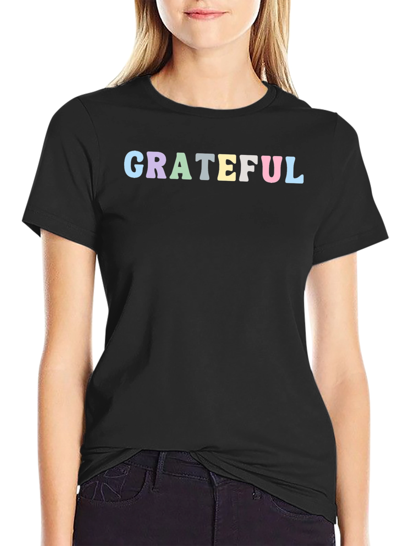 Grateful Graphic Tee - Trendy Short Sleeve Shirt