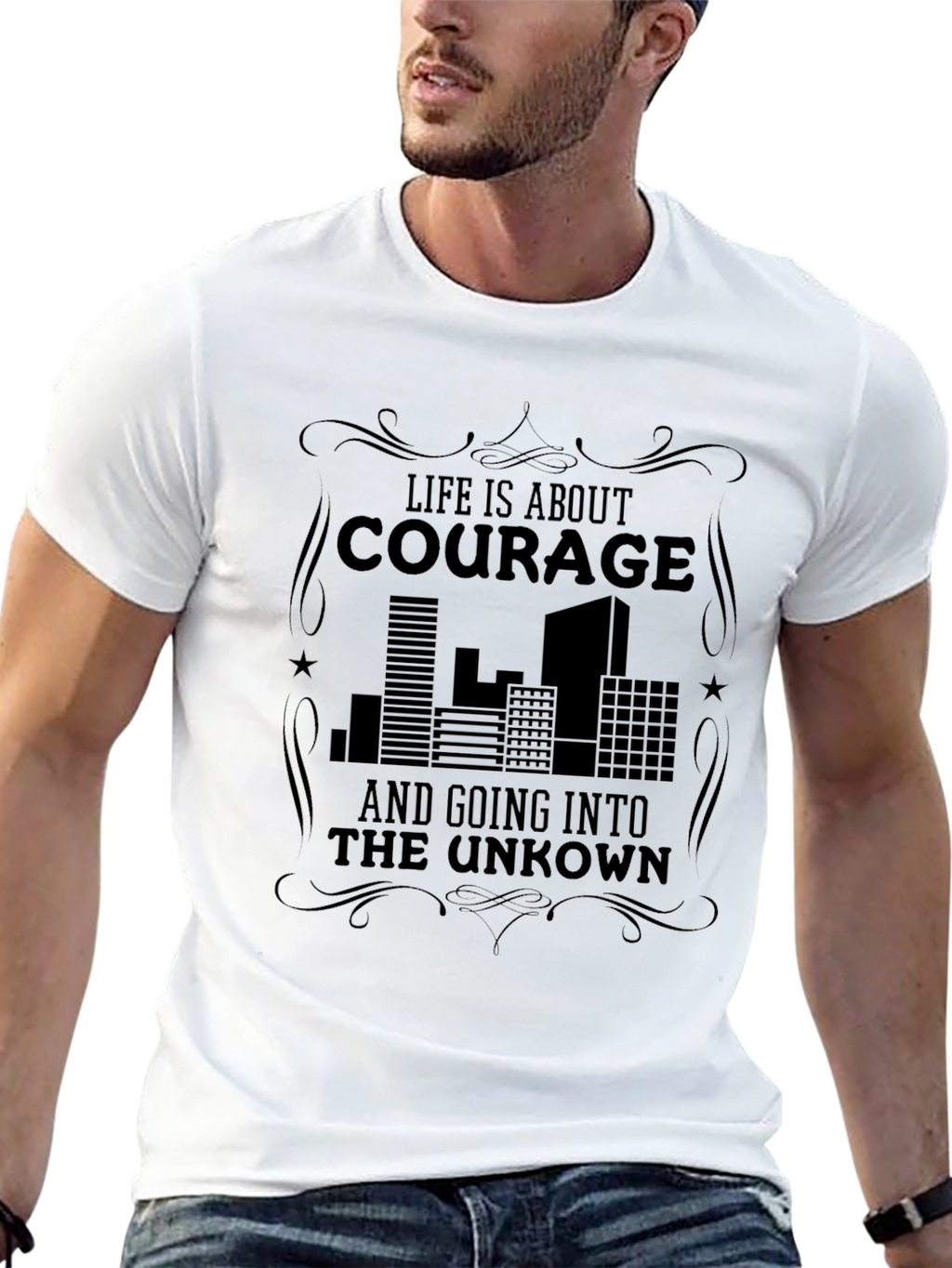 Courage Graphic Tee - Black Urban Style Shirt