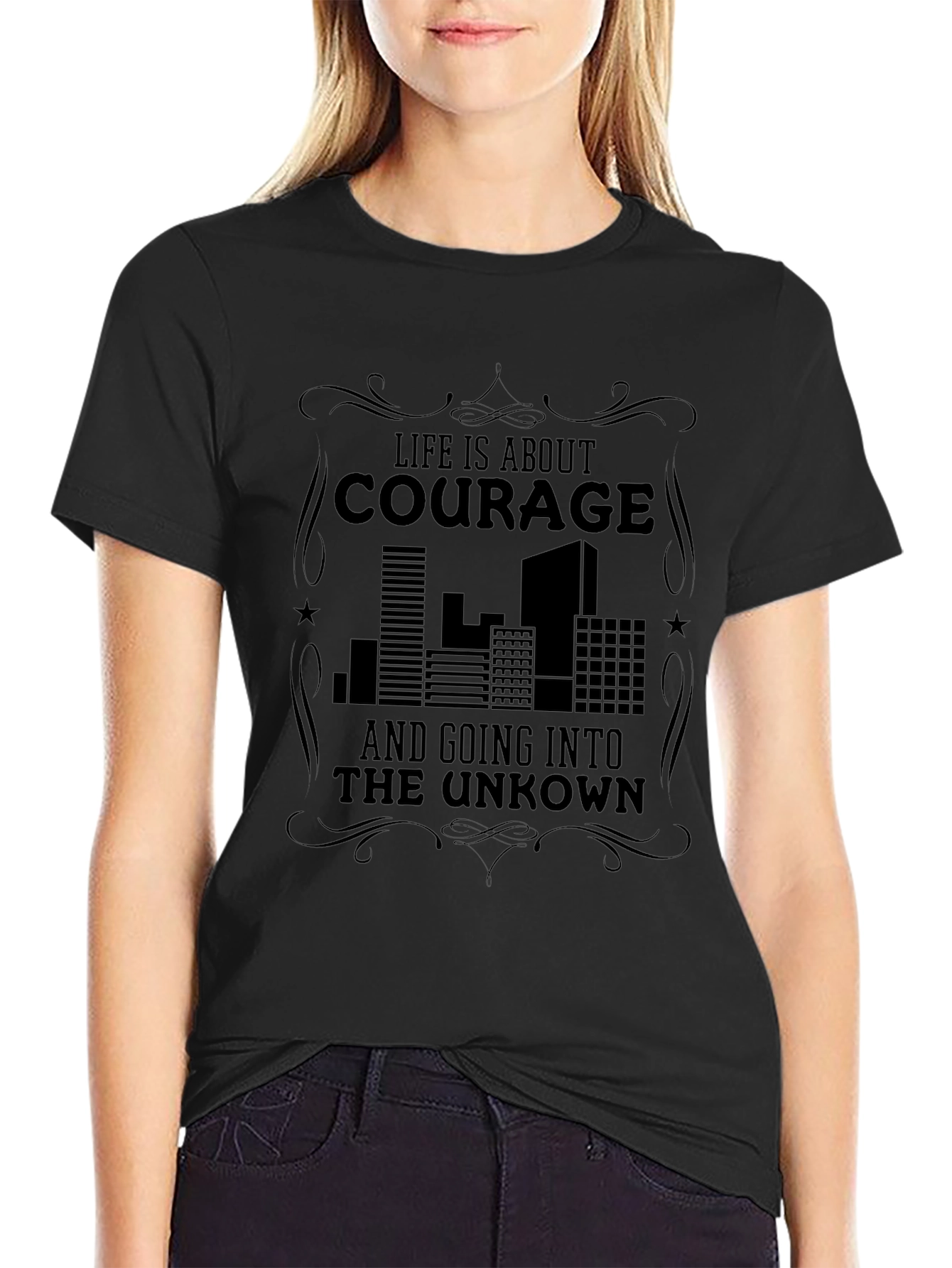Courage Graphic Tee - Black Urban Style Shirt