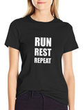 Run Rest Repeat Black T-Shirt