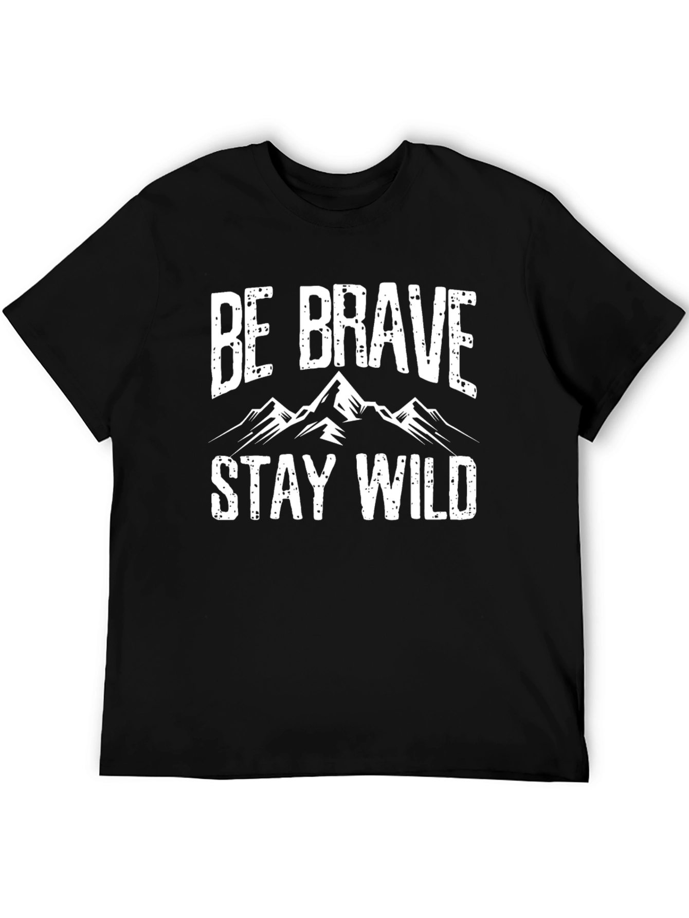 Be Brave Stay Wild Graphic Tee - Black Cotton Shirt