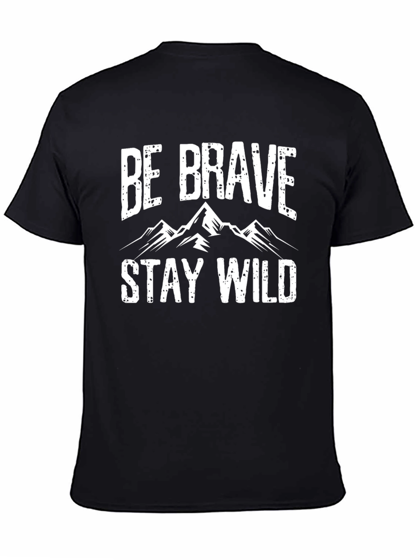 Be Brave Stay Wild Graphic Tee - Black Cotton Shirt