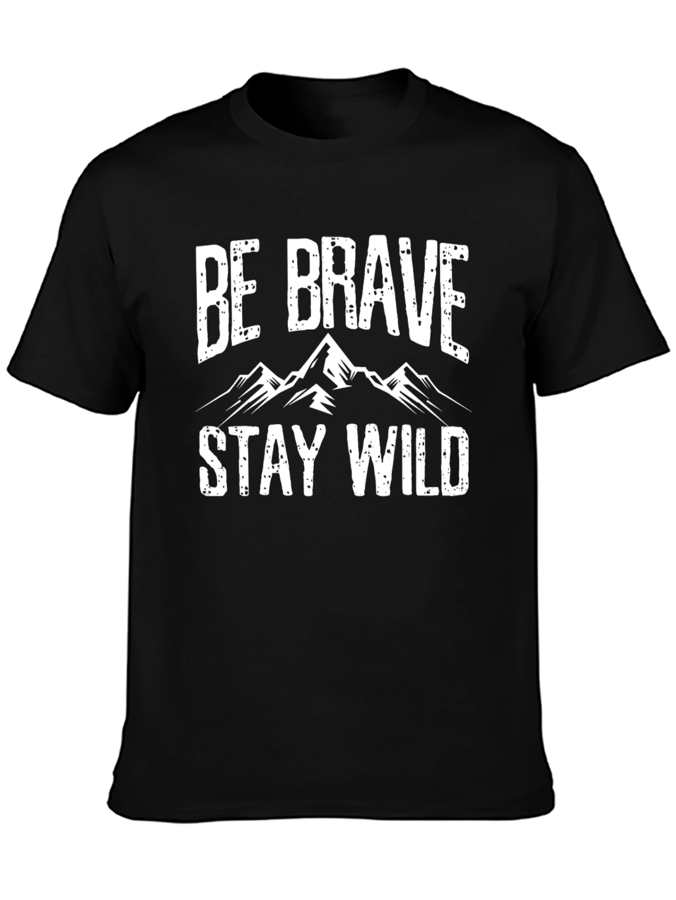 Be Brave Stay Wild Graphic Tee - Black Cotton Shirt