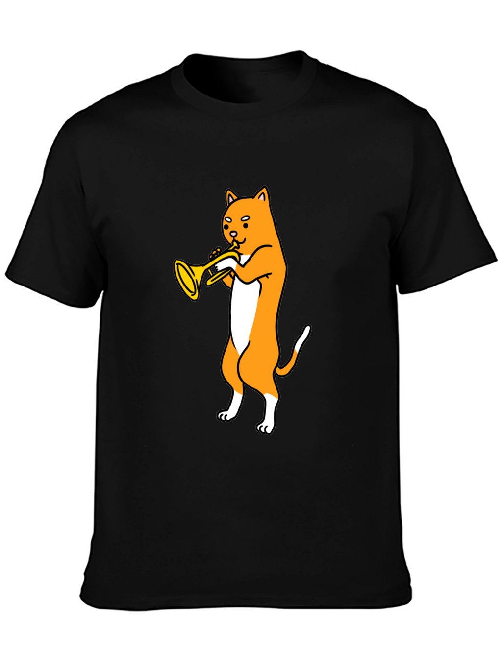 Cat Trumpet Player Graphic Tee