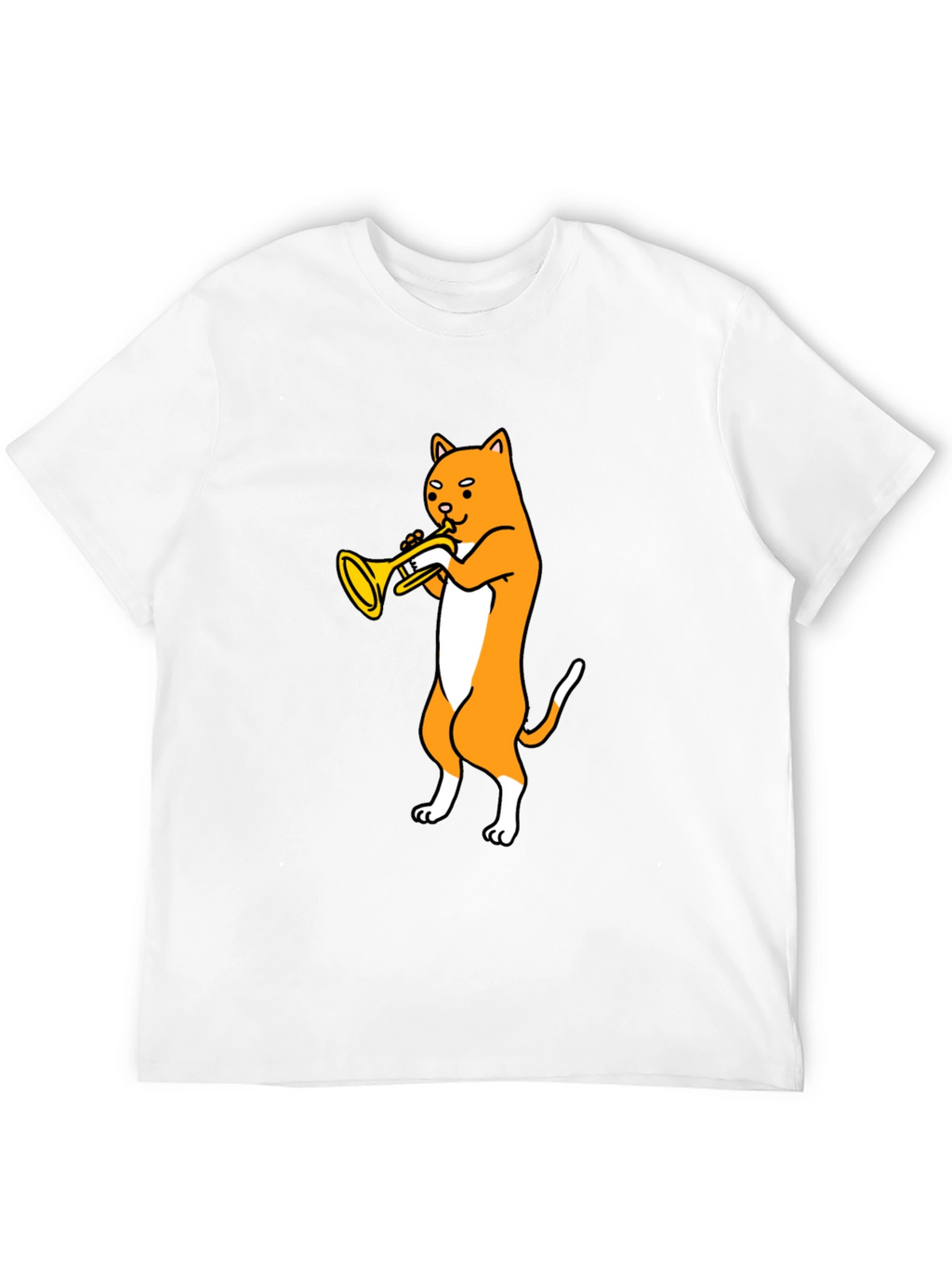 Cat Trumpet Player Graphic Tee