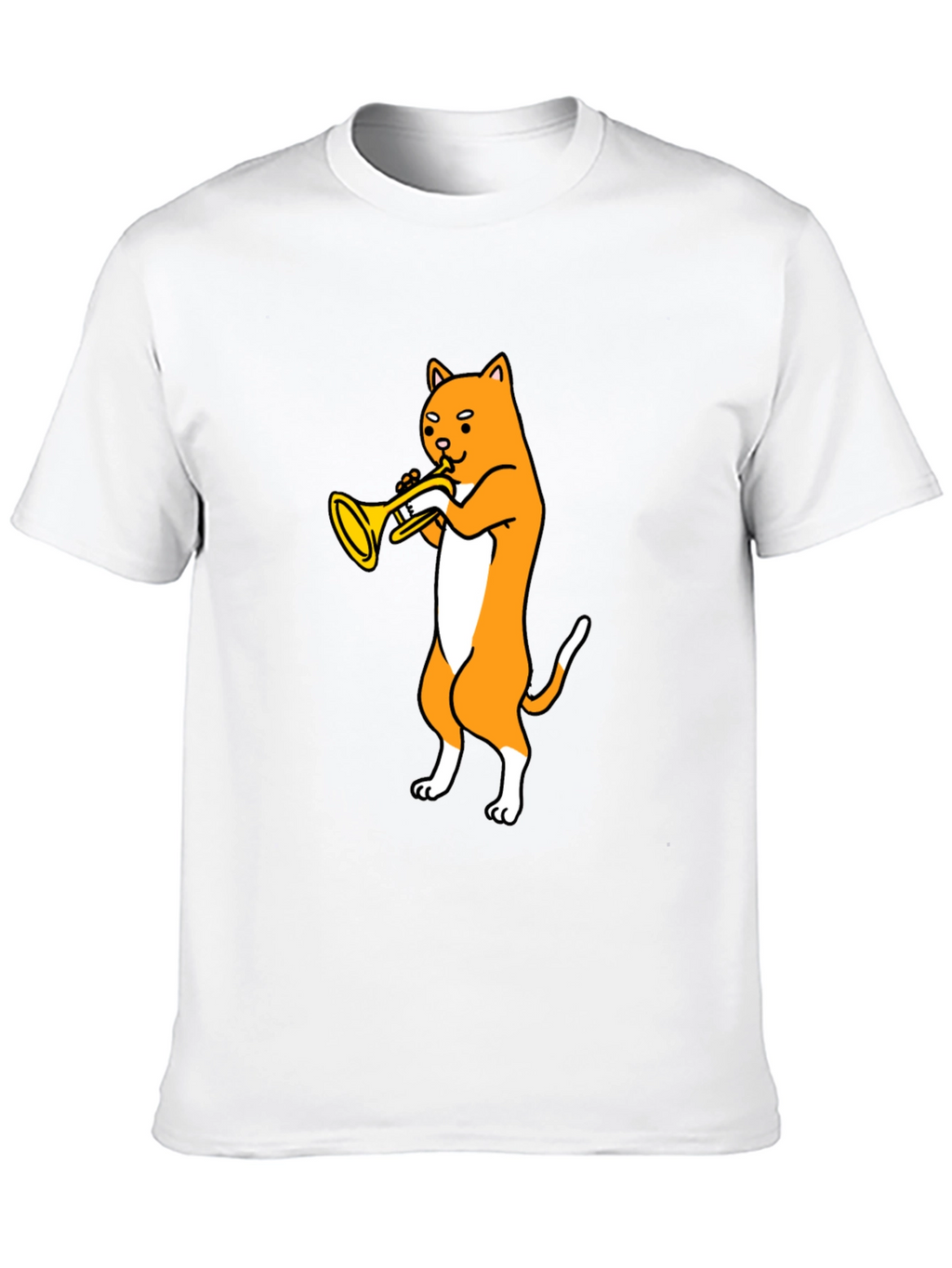 Cat Trumpet Player Graphic Tee