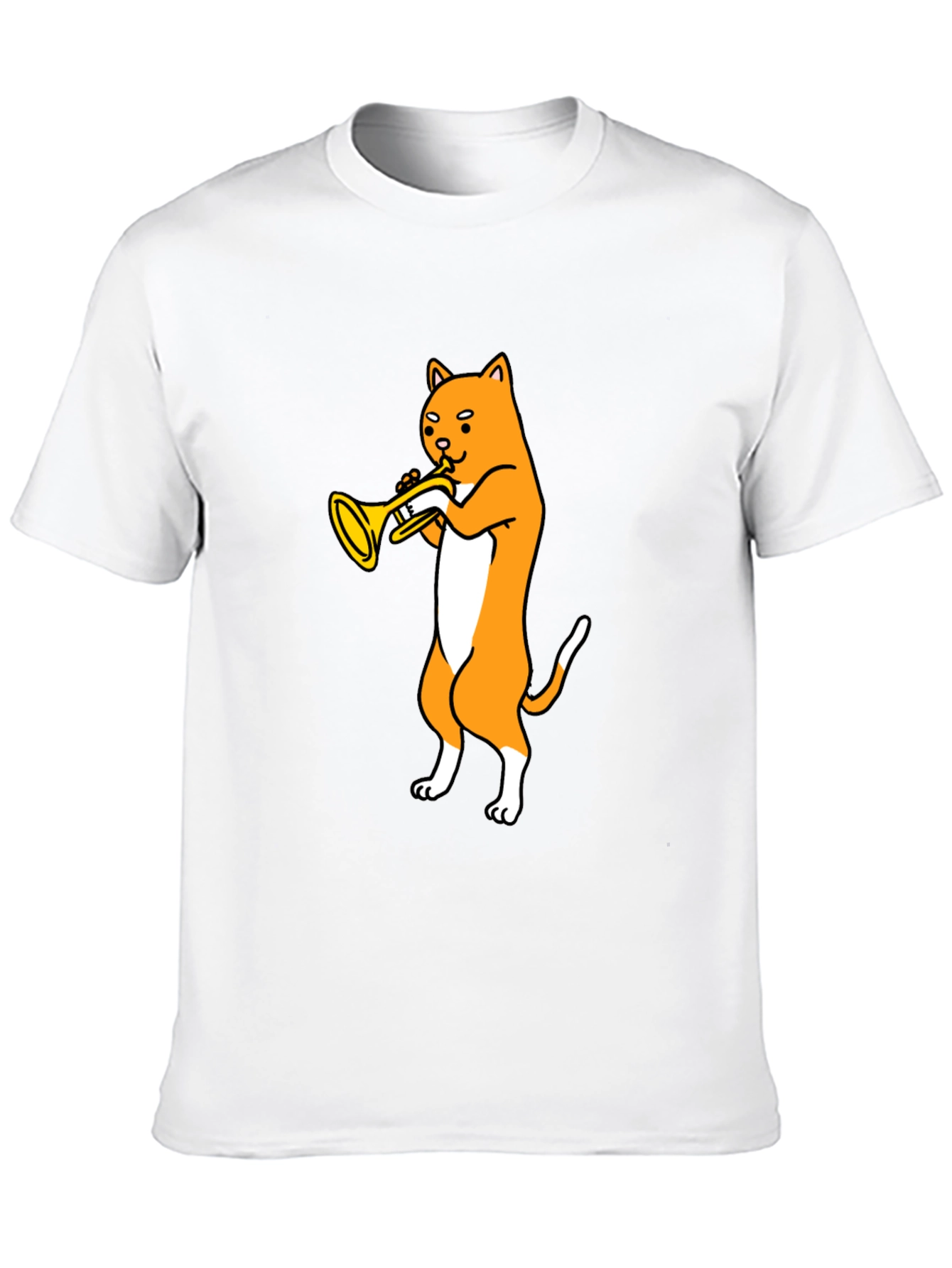 Cat Trumpet Player Graphic Tee
