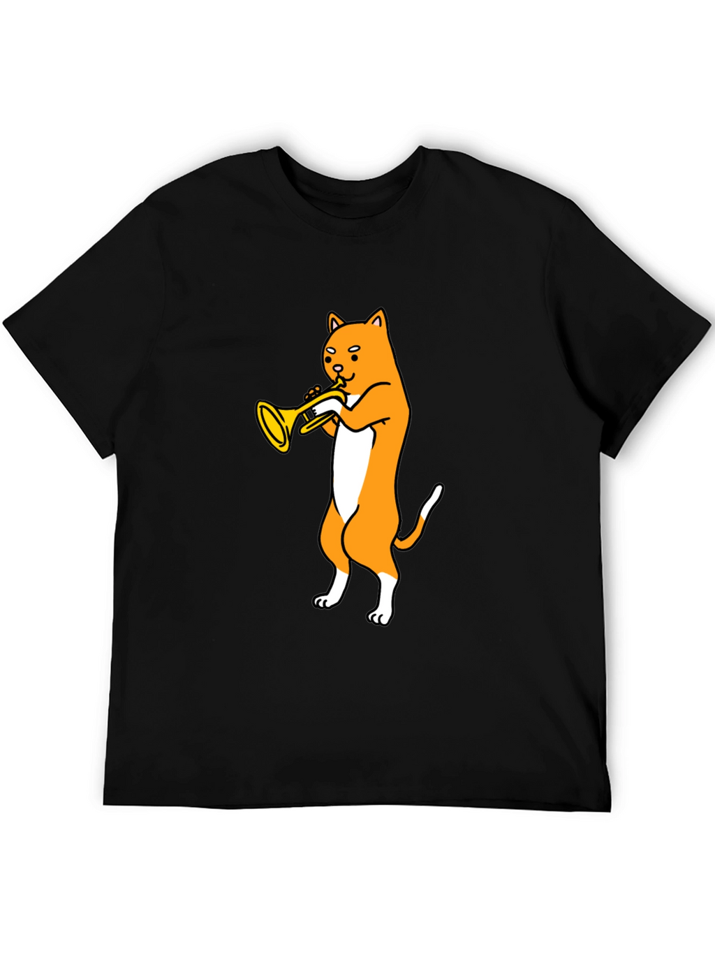 Cat Trumpet Player Graphic Tee