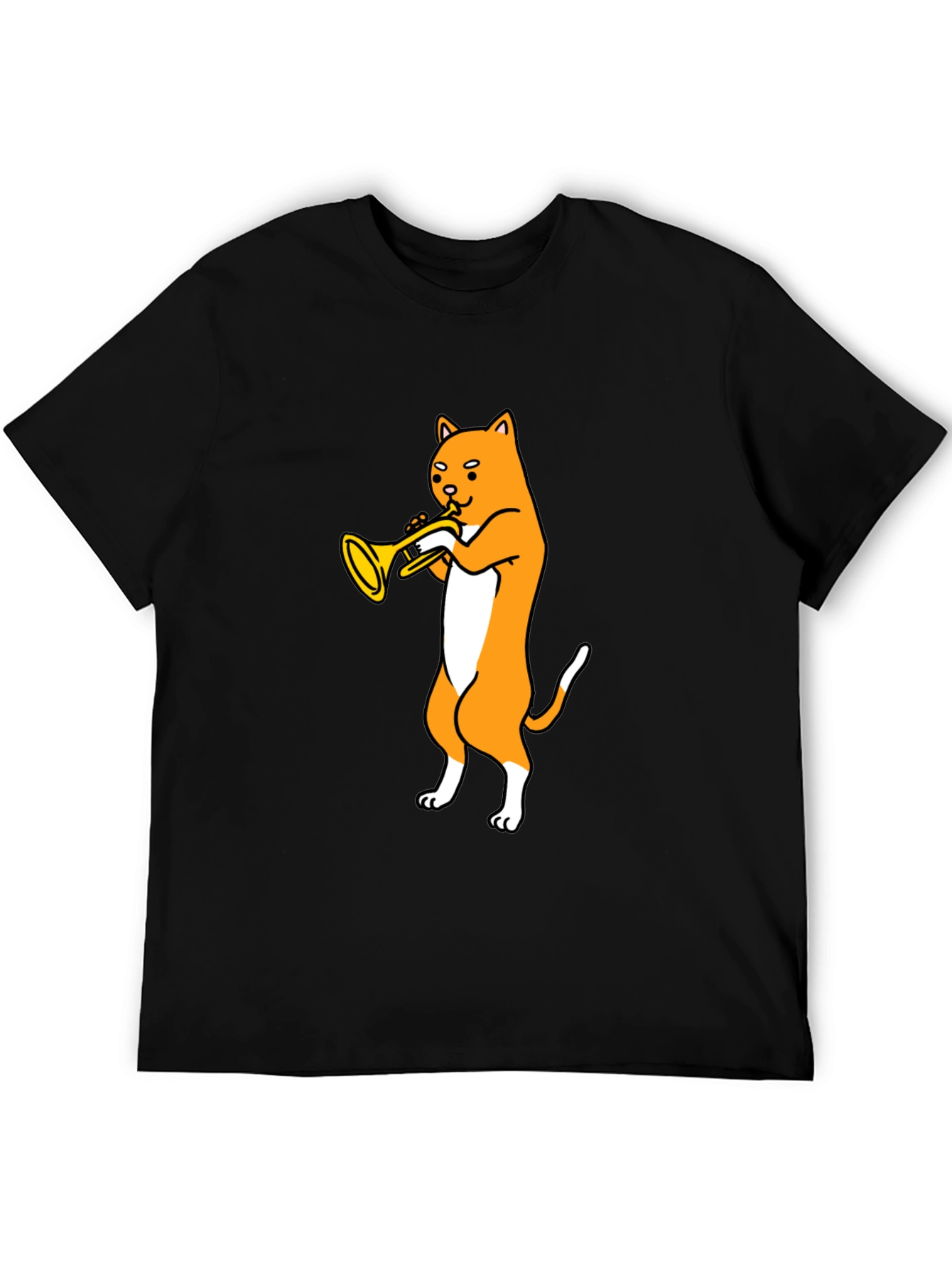 Cat Trumpet Player Graphic Tee
