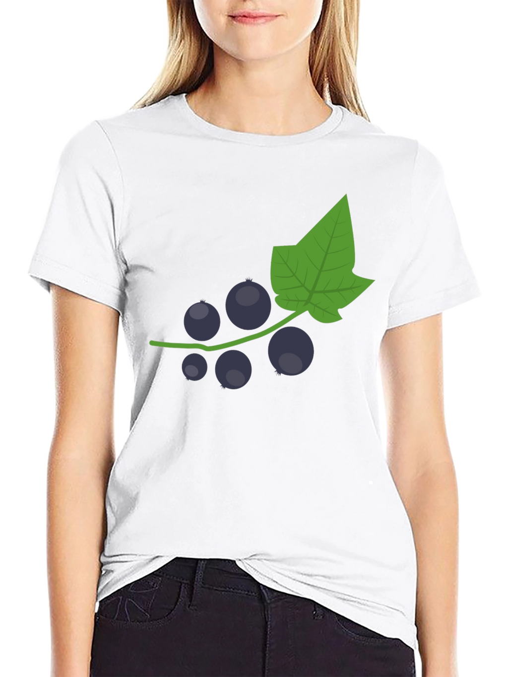 Black T-Shirt with Currant Graphic