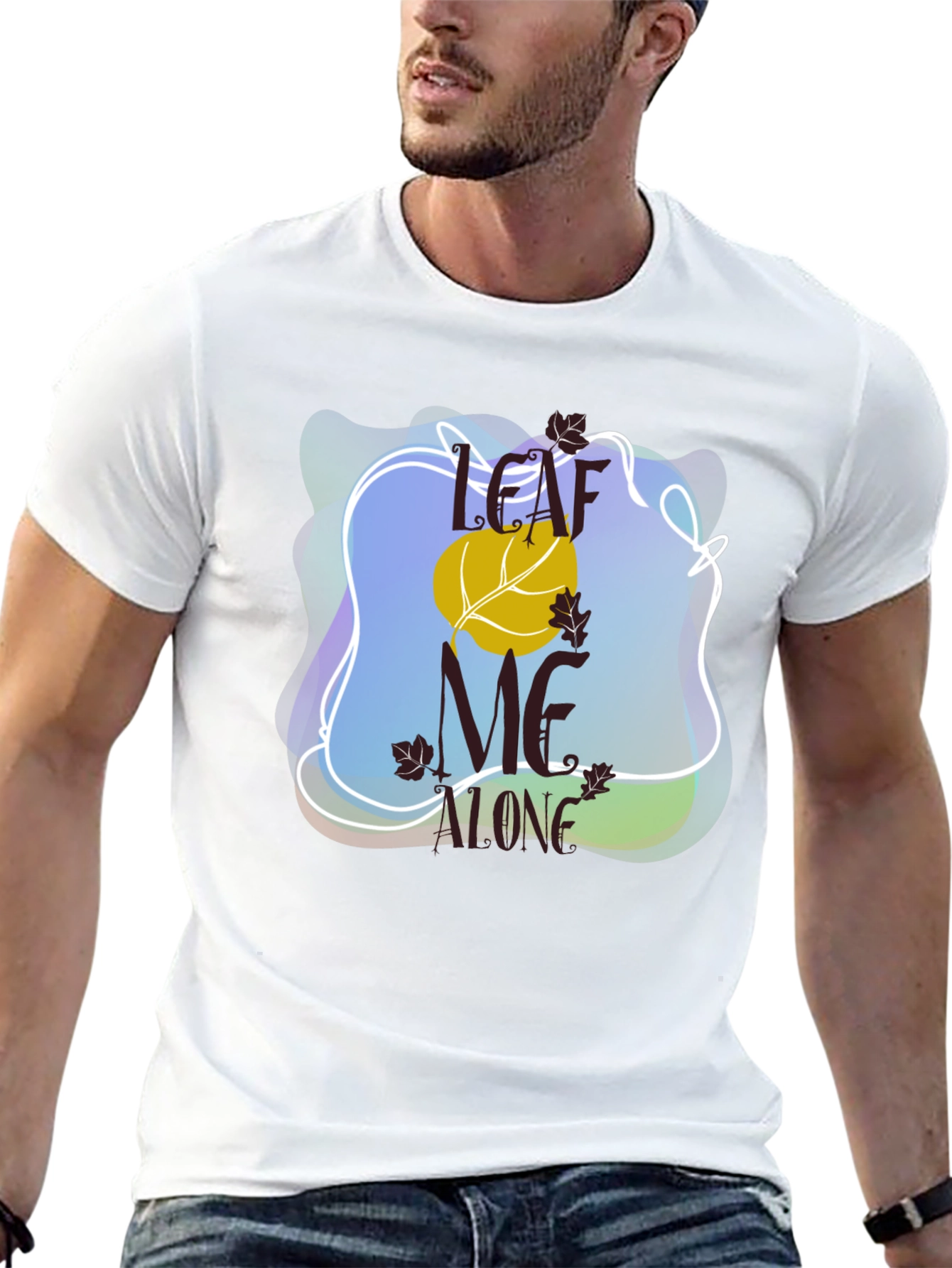 Leaf Me Alone Graphic Tee - Black