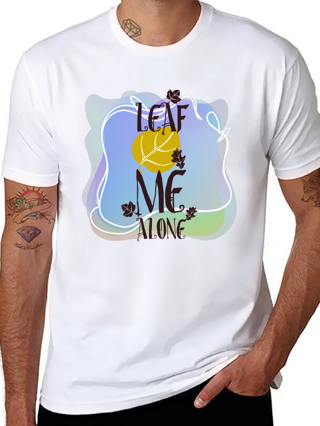 Leaf Me Alone Graphic Tee - Black