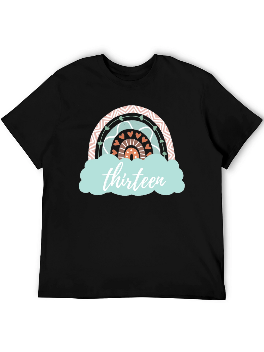 Thirteen Rainbow Graphic T-Shirt - Birthday Tee
