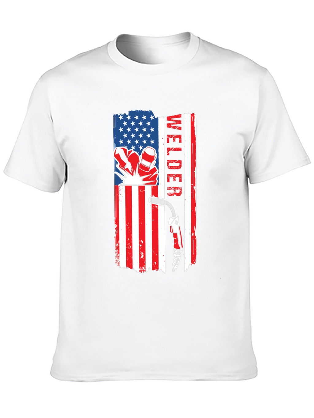 Welder USA Flag T-Shirt - Patriotic Welding Tee