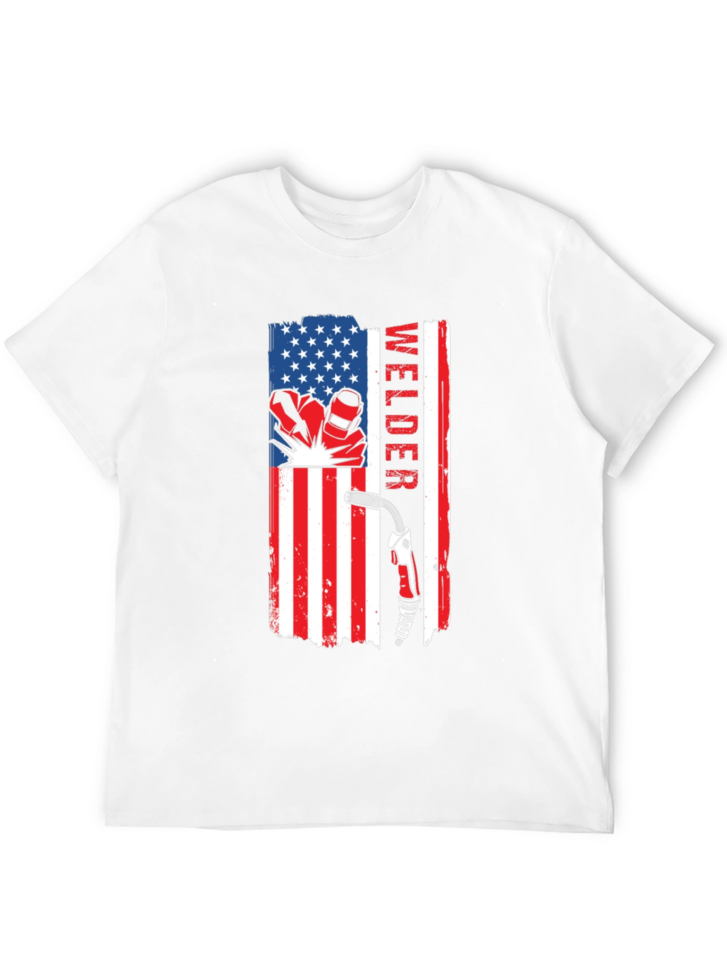 Welder USA Flag T-Shirt - Patriotic Welding Tee