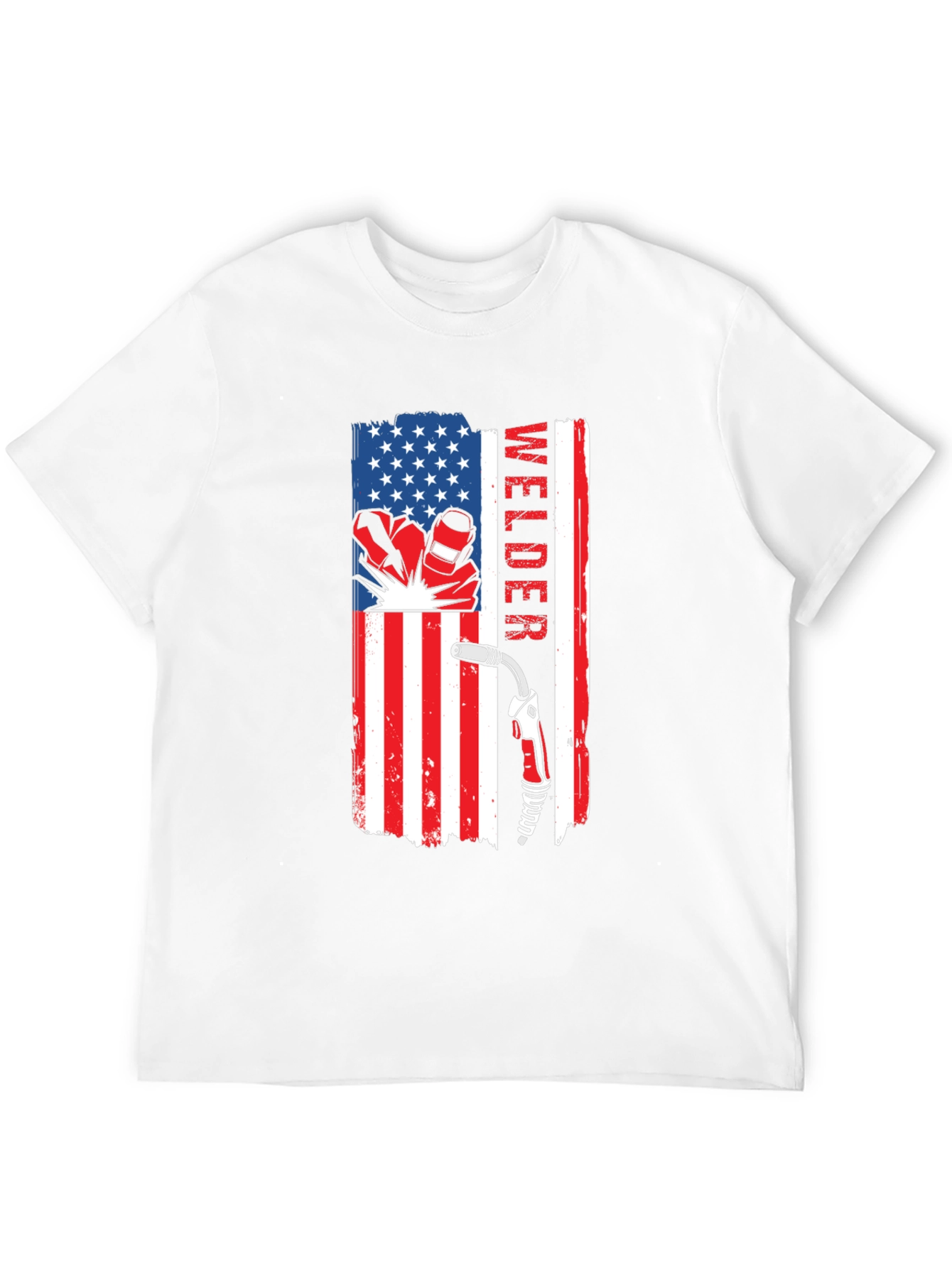 Welder USA Flag T-Shirt - Patriotic Welding Tee