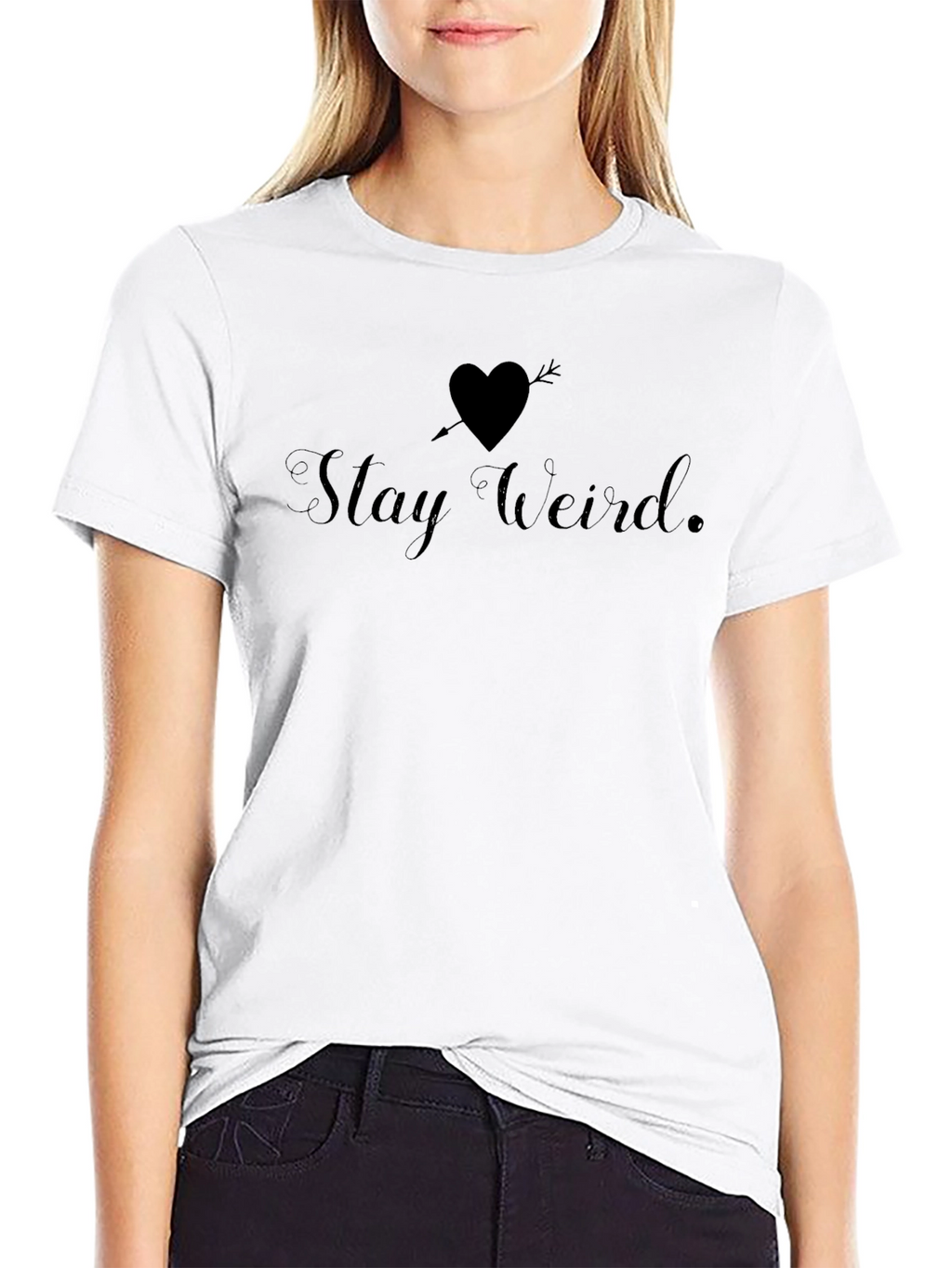 Stay Weird T-Shirt - Quirky Heart Arrow Graphic Tee