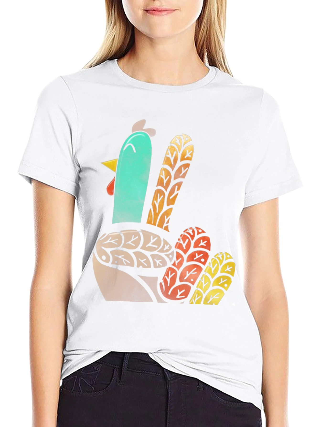 Thanksgiving Turkey Graphic Tee - Black Cotton T-Shirt